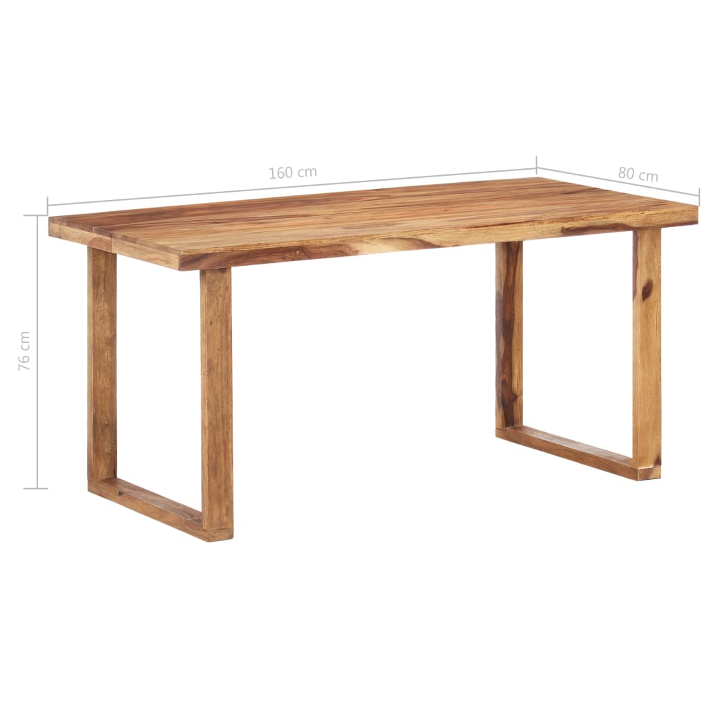 vidaXL Jedálenský stôl 160x80x76 cm, drevený masív sheesham