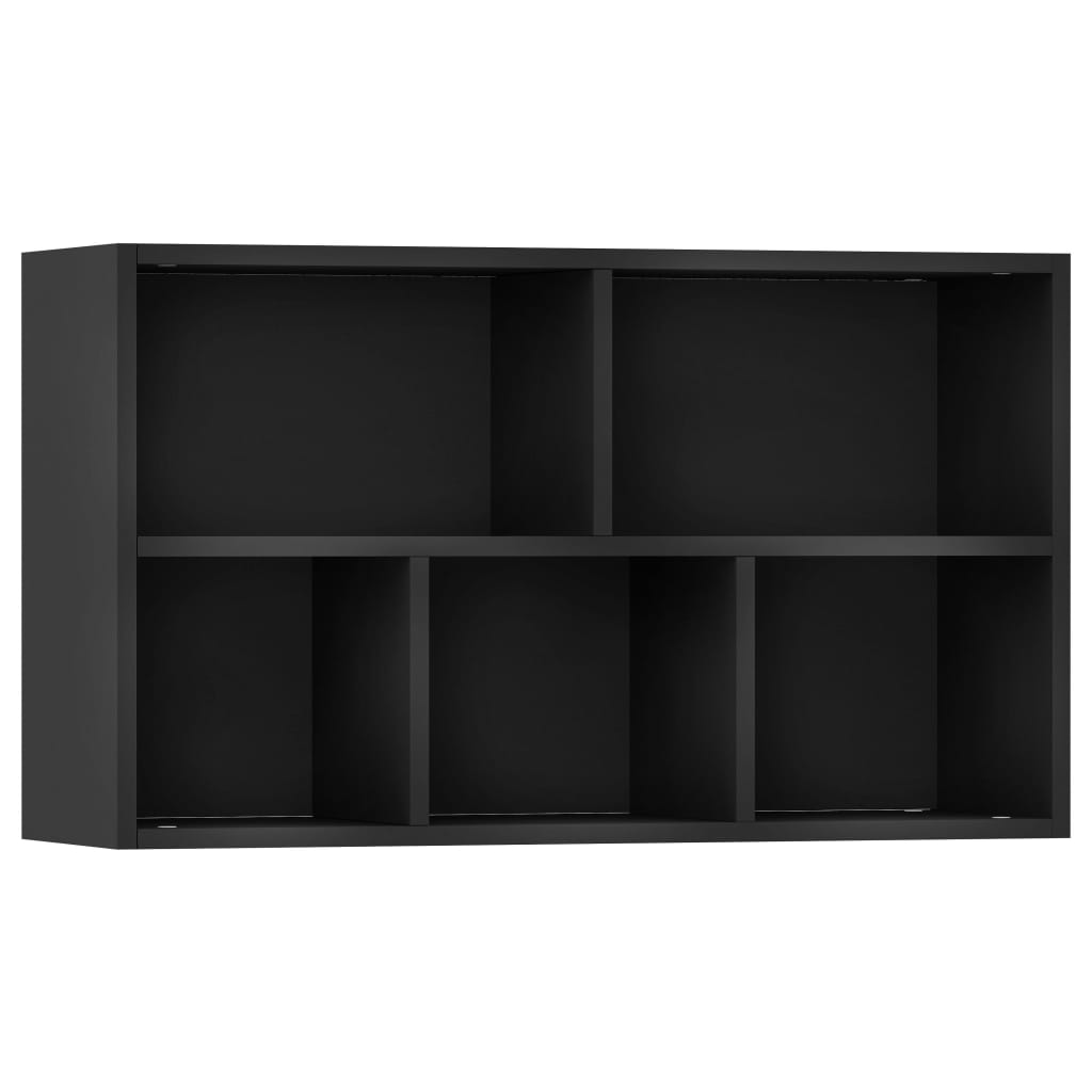 vidaXL Knižnica/komoda, čierna 50x25x80 cm, kompozitné drevo