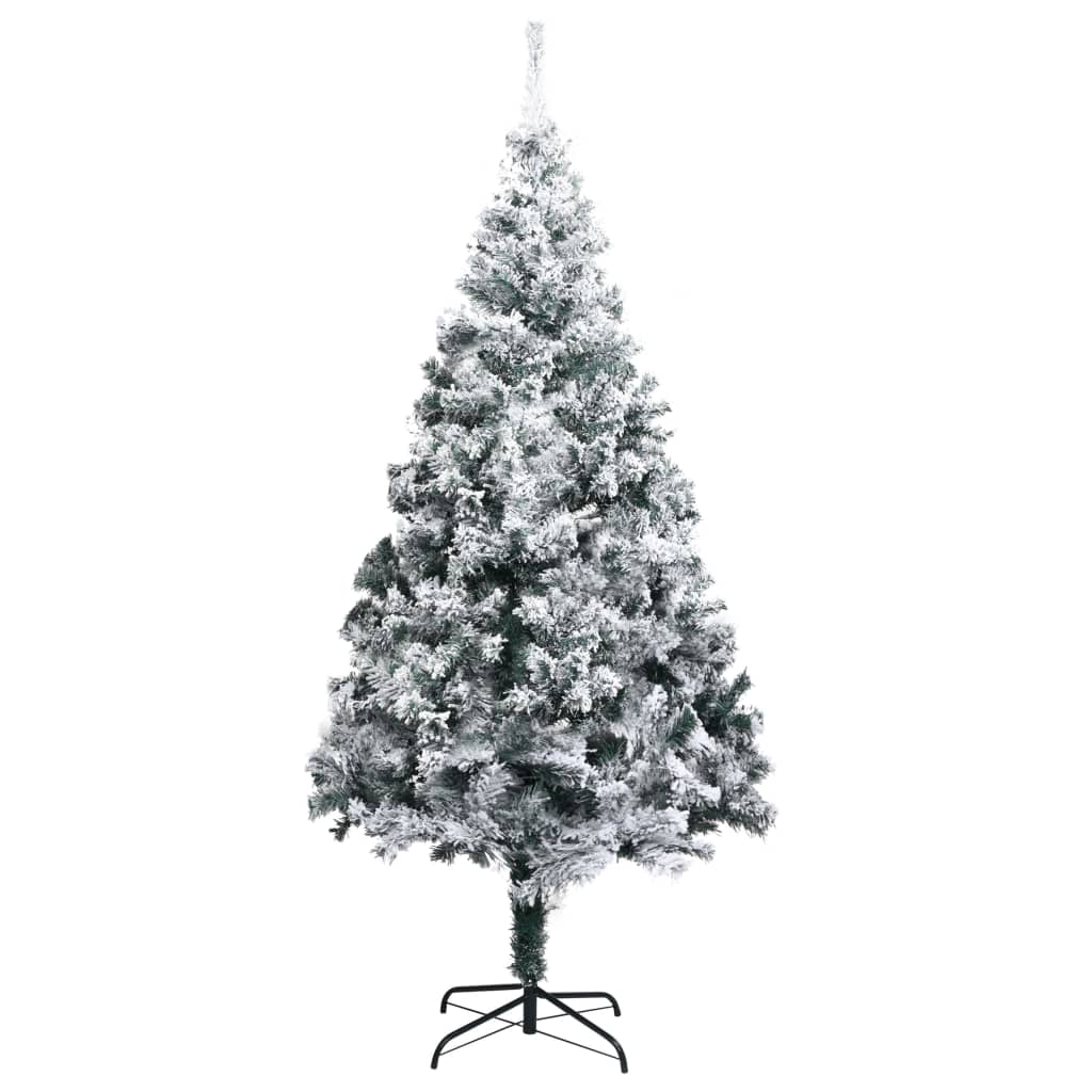 vidaXL Umelý vianočný stromček LED, súprava gulí a sneh zelený 400 cm