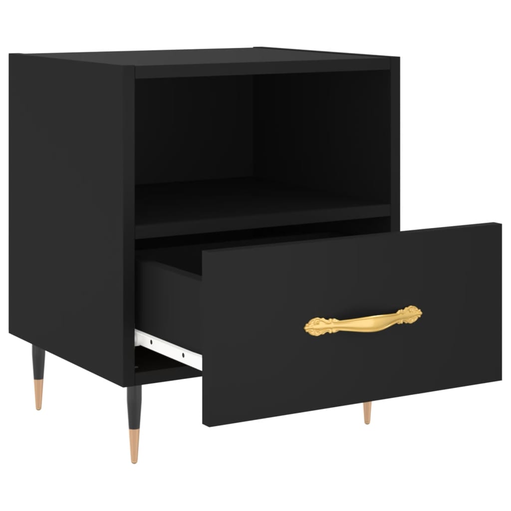 vidaXL Nočný stolík čierny 40x35x47,5 cm kompozitné drevo