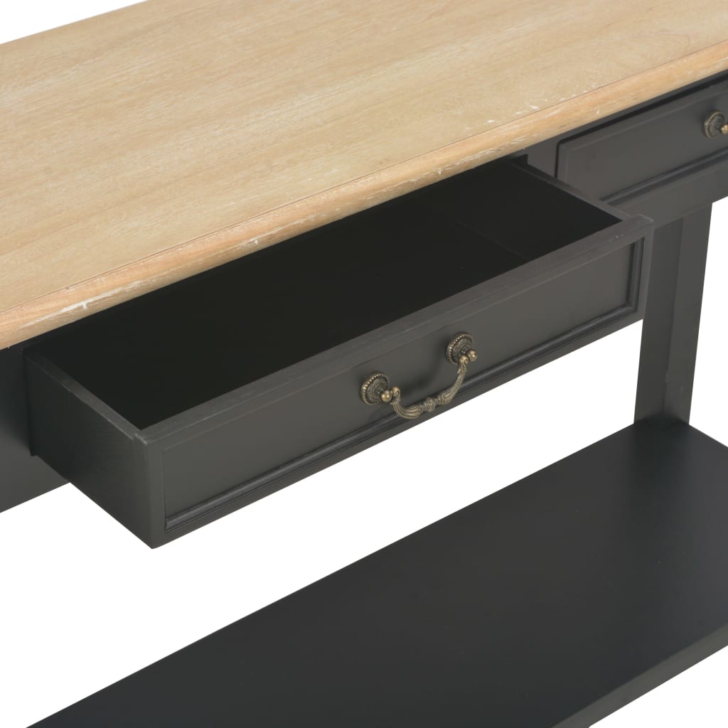 vidaXL Konzolový stolík čierny 110x35x80 cm drevo