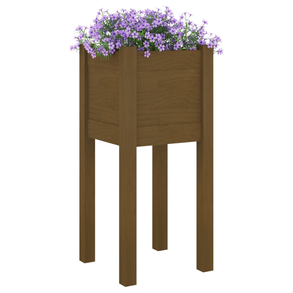 vidaXL Záhradné kvetináče 2ks medovo-hnedé 31x31x70cm borovicový masív