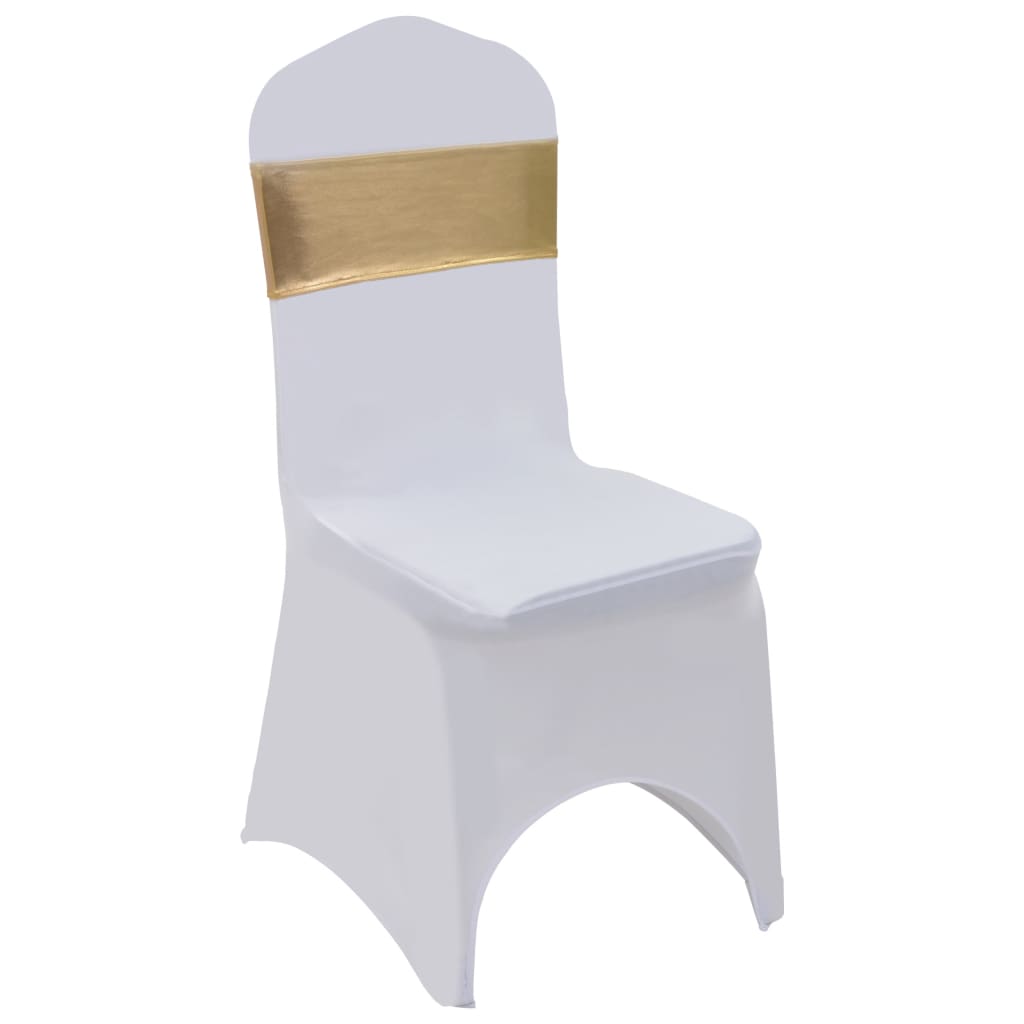 vidaXL Elastické stuhy na stoličku s diamantovou sponou 25 ks zlaté