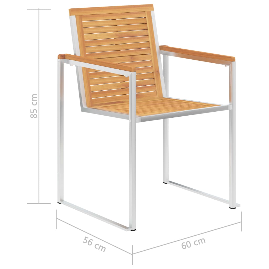 vidaXL Záhradné stoličky s podložkami 2 ks, tíkový masív a oceľ