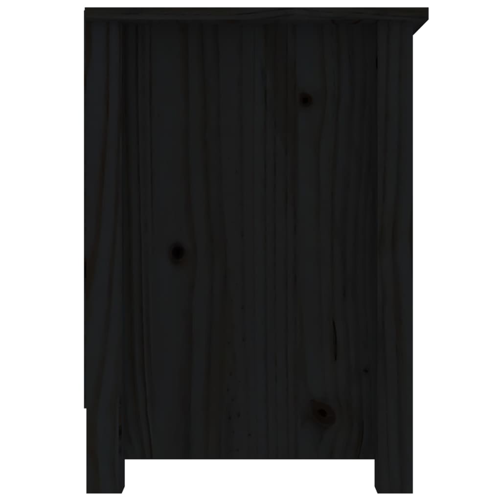 vidaXL TV skrinka čierna 103x36,5x52 cm masívna borovica