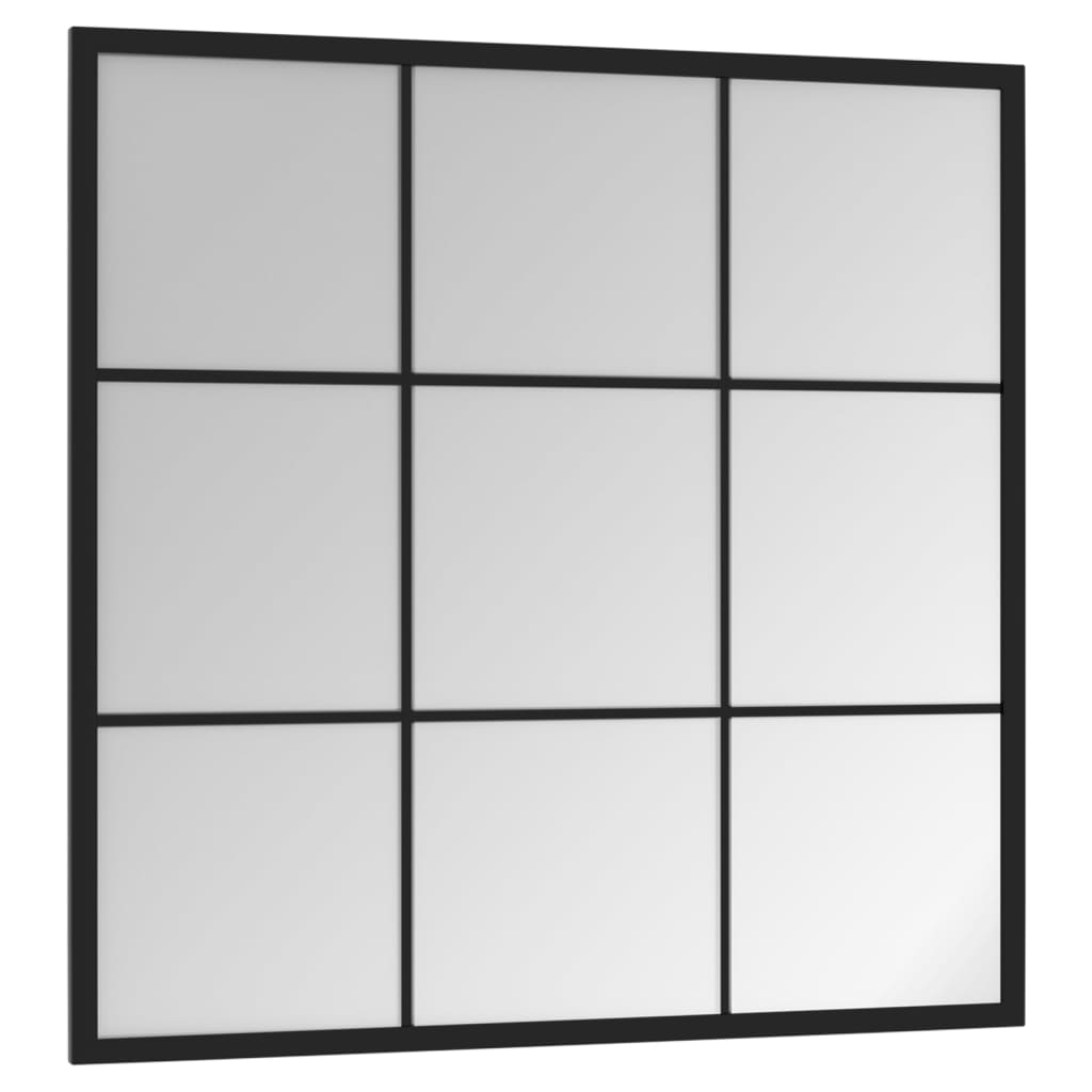 vidaXL Nástenné zrkadlo, čierne 60x60 cm, kov