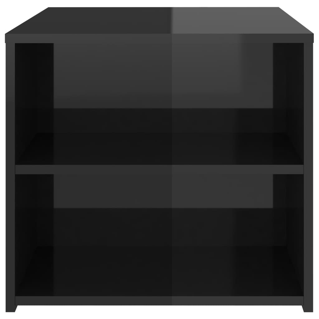 vidaXL Príručný stolík lesklý čierny 50x50x45 cm drevotrieska