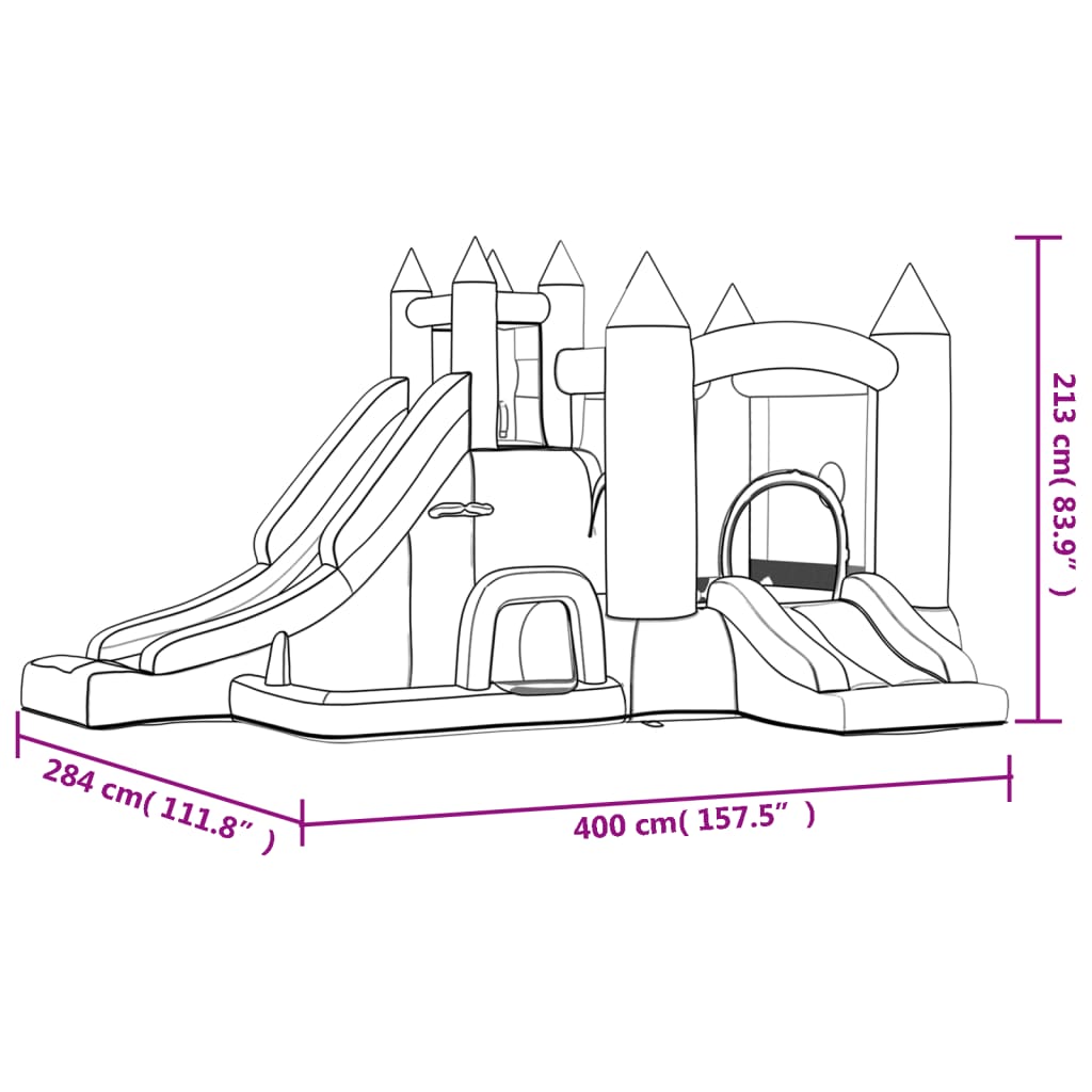 Happy Hop Skákací hrad so šmykľavkou 400x284x213 cm