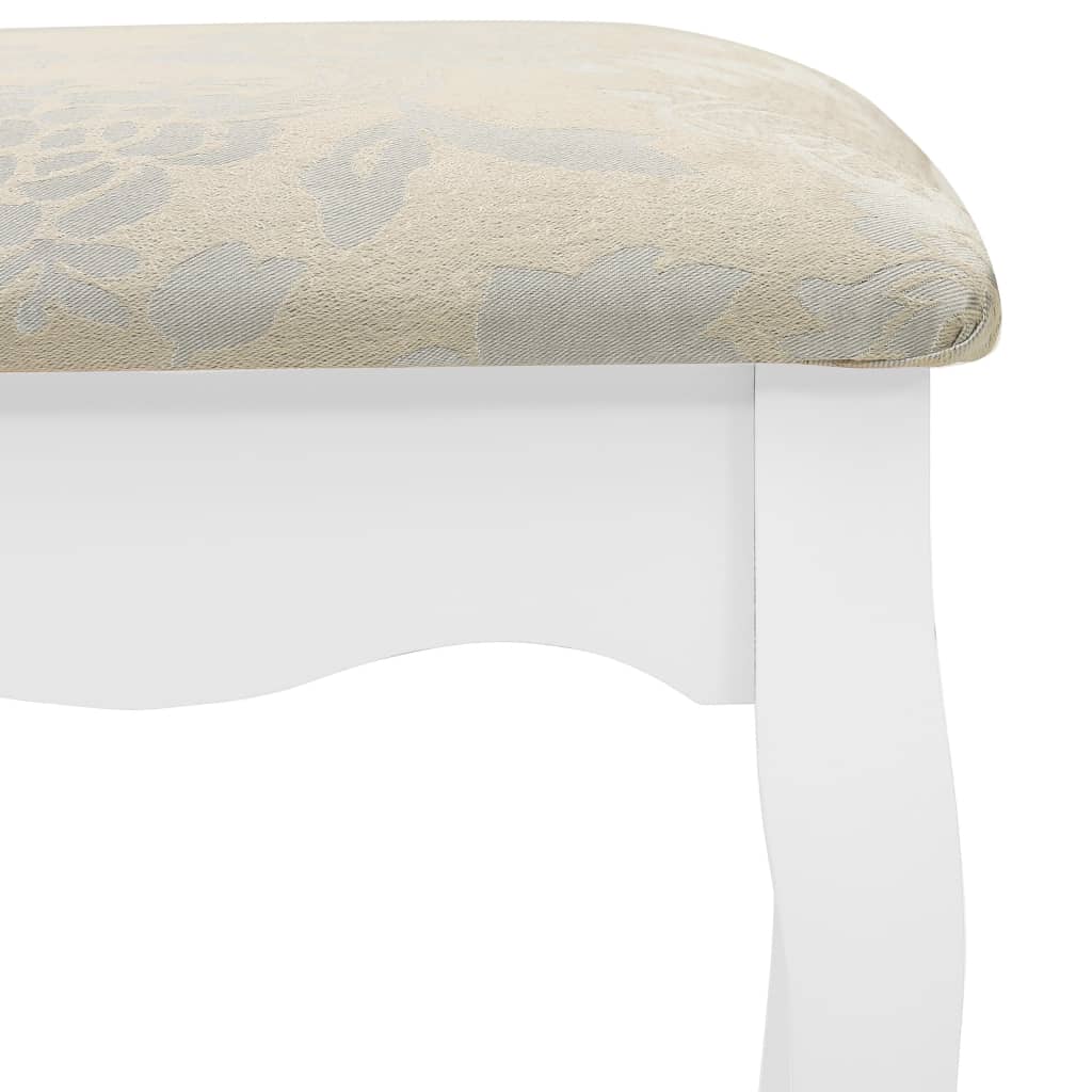 vidaXL Toaletný stolík so stoličkou biely 100x40x146 cm drevo paulovnie