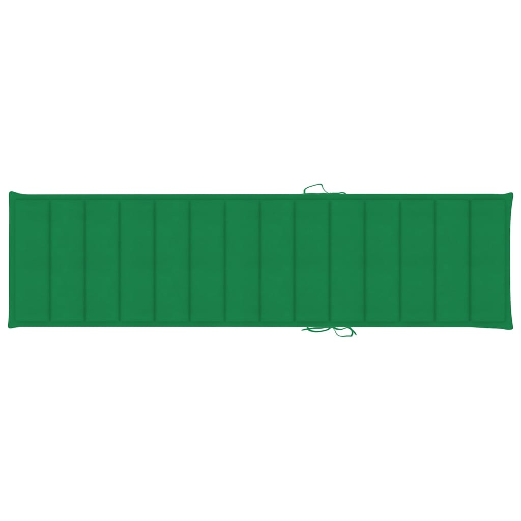 vidaXL Lehátka s vankúšmi 2 ks zelené teakové drevo
