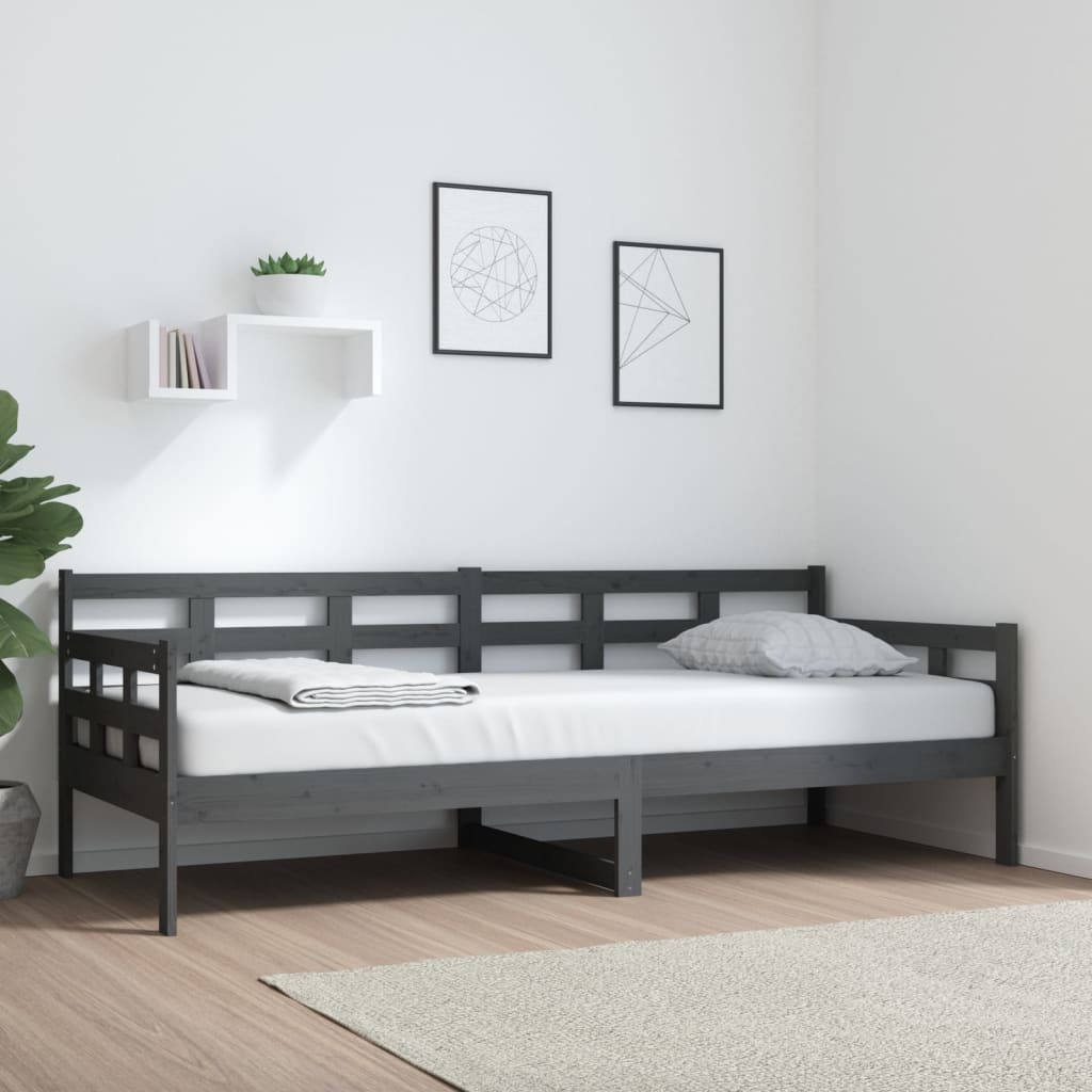 vidaXL Denná posteľ sivá masívna borovica 80x200 cm