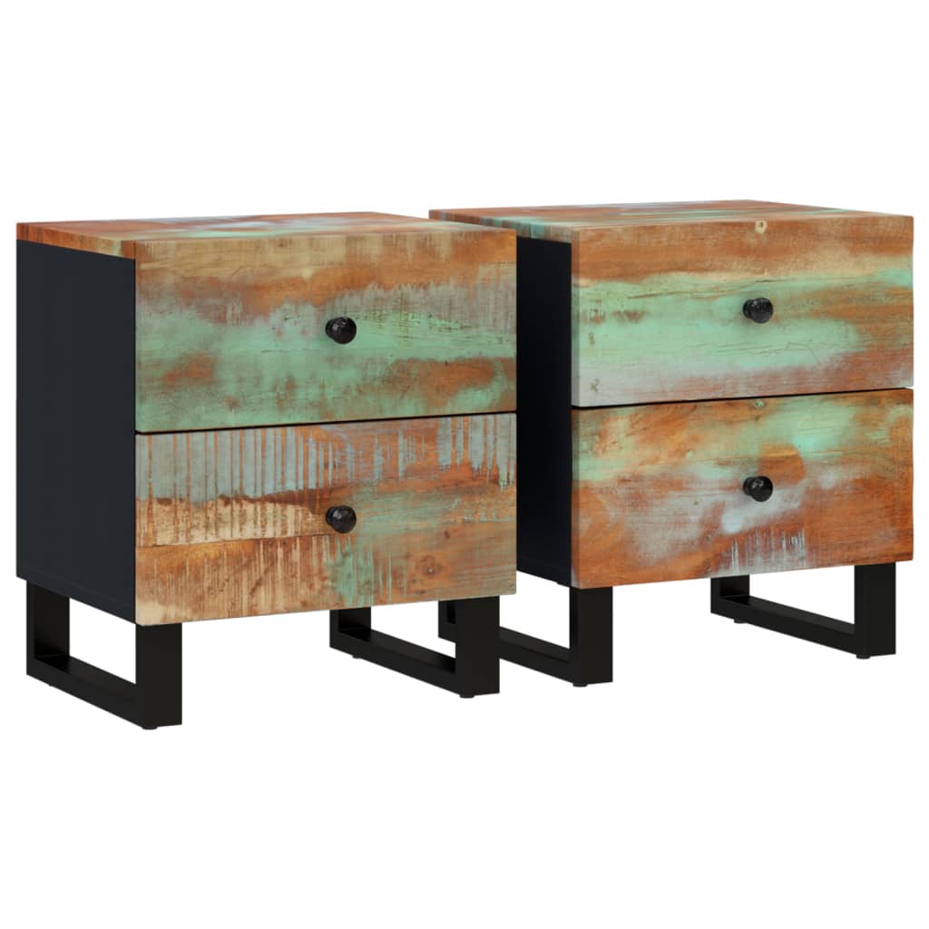 vidaXL Nočné stolíky 2 ks 40x33x46 cm masívne recyklované drevo
