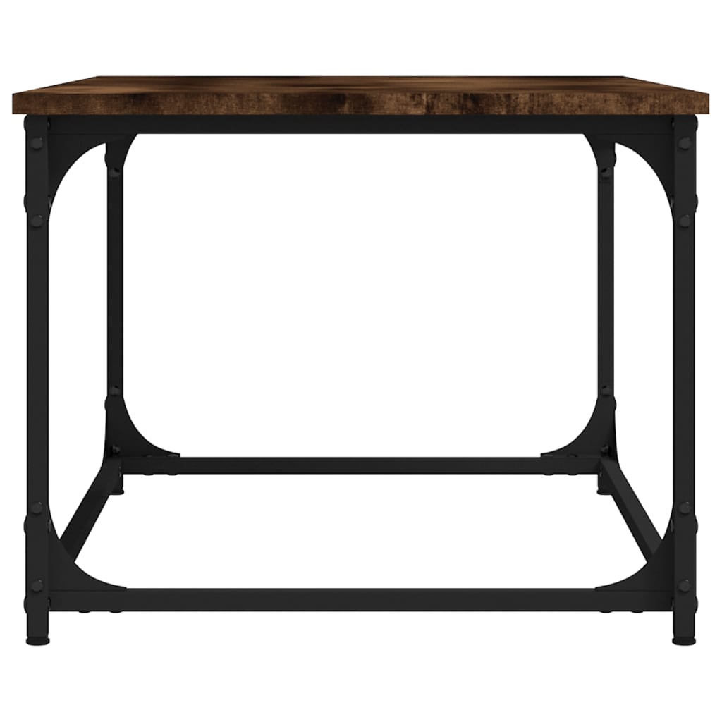 vidaXL Konferenčný stolík dymový dub 80x50x40 cm sprac. drevo a železo