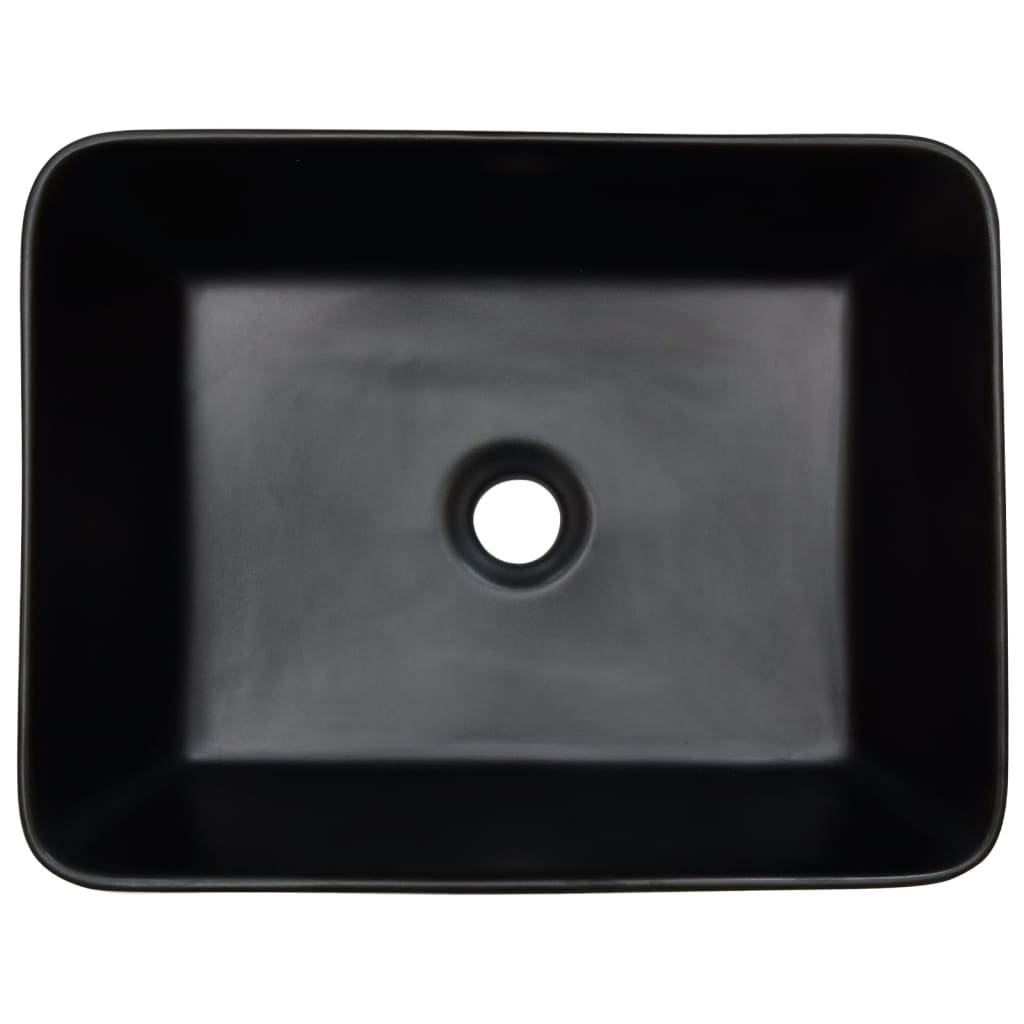 vidaXL Umývadlo na dosku čierno-hnedé obdĺžnik 46x35,5x13 cm keramické