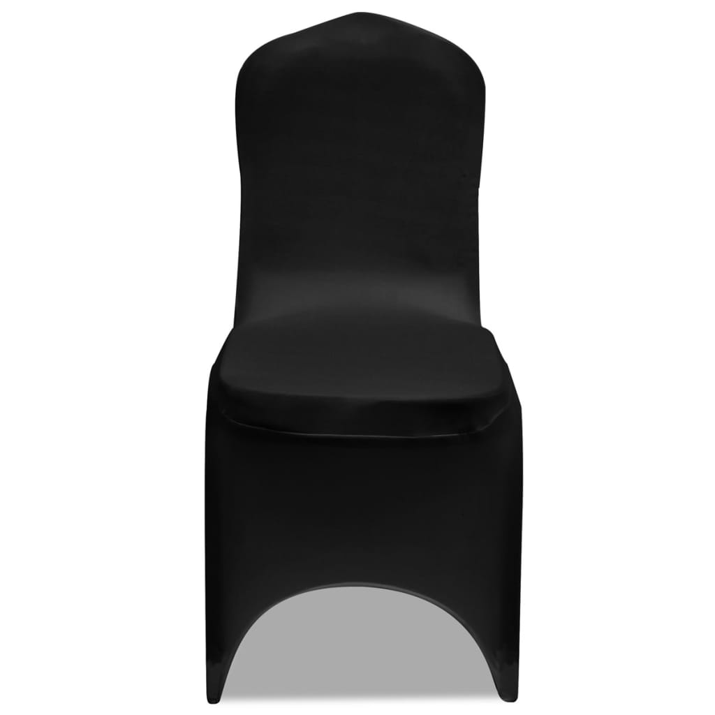vidaXL Naťahovací návlek na stoličku, 100 ks, čierny