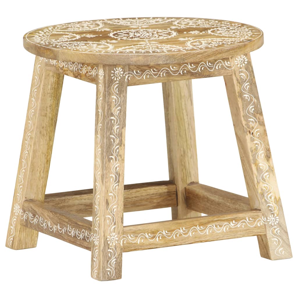 vidaXL Ručne maľovaná stolička 38x38x35 cm masívne mangovníkové drevo