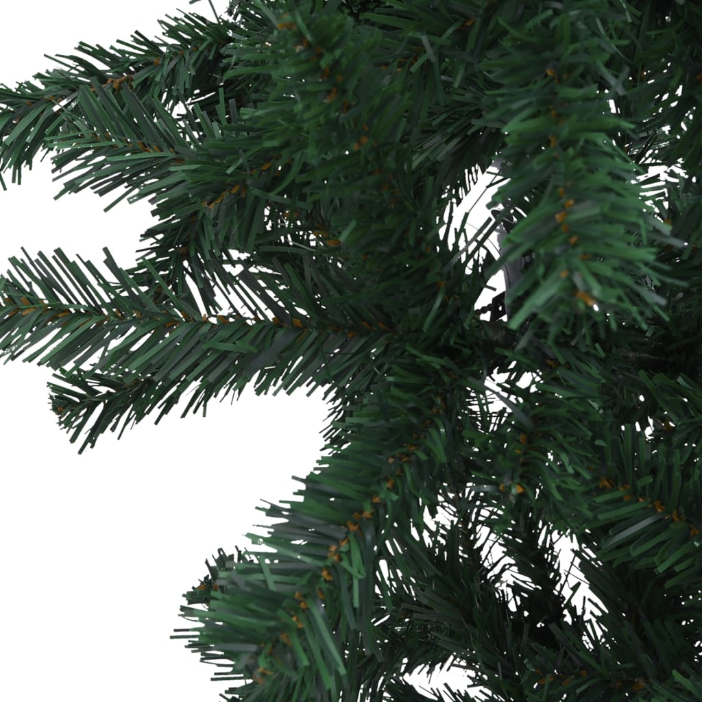 vidaXL Prevrátený osvetlený umelý vianočný stromček s guľami 240 cm
