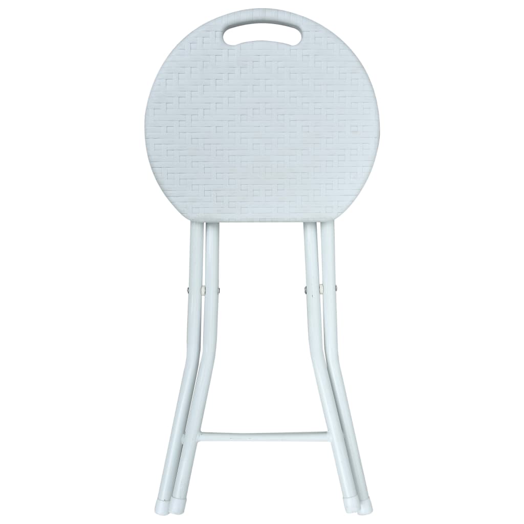 vidaXL Skladacie záhradné stoličky 4 ks biele HDPE ratanový vzhľad