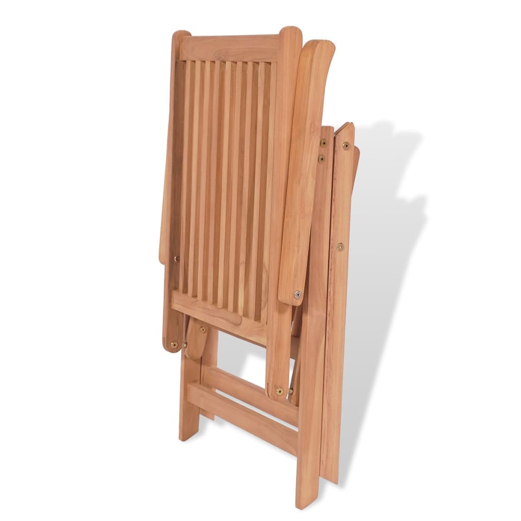 vidaXL 9-dielna záhradná jedálenská súprava so skladacími stoličkami teakové drevo
