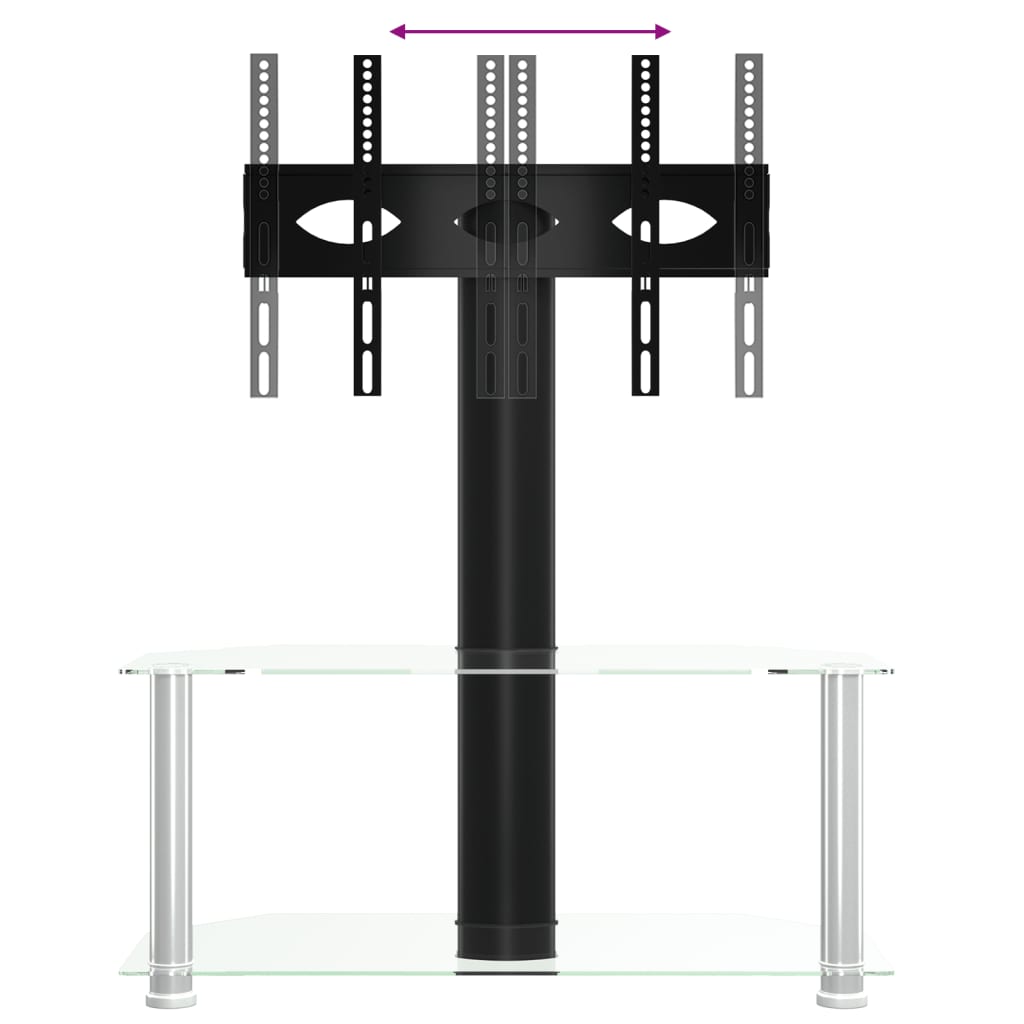 vidaXL Rohový TV stojan 2-vrstvový pre 32-70 palcov čierno-strieborný