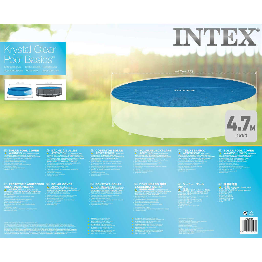 Intex Solárna bazénová plachta, okrúhla 488 cm