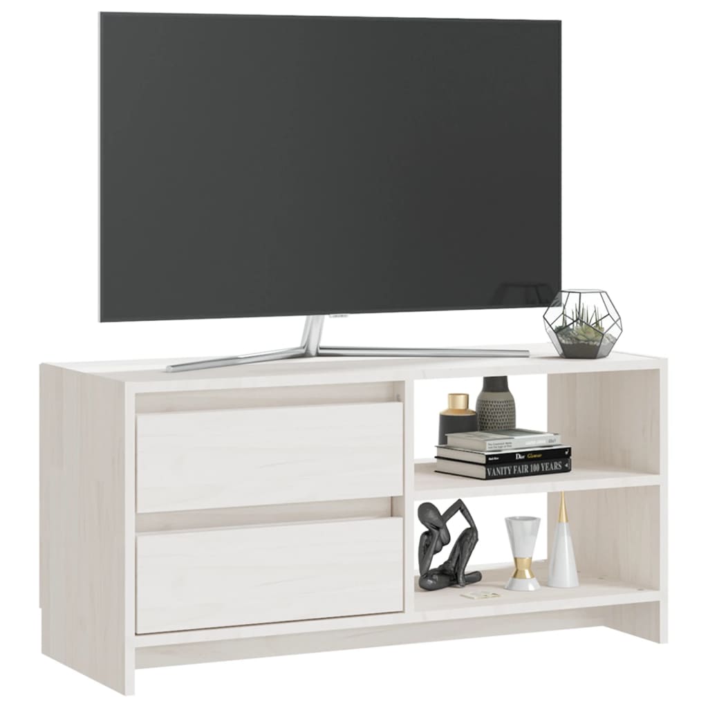 vidaXL TV skrinka biela 80x31x39 cm borovicový masív