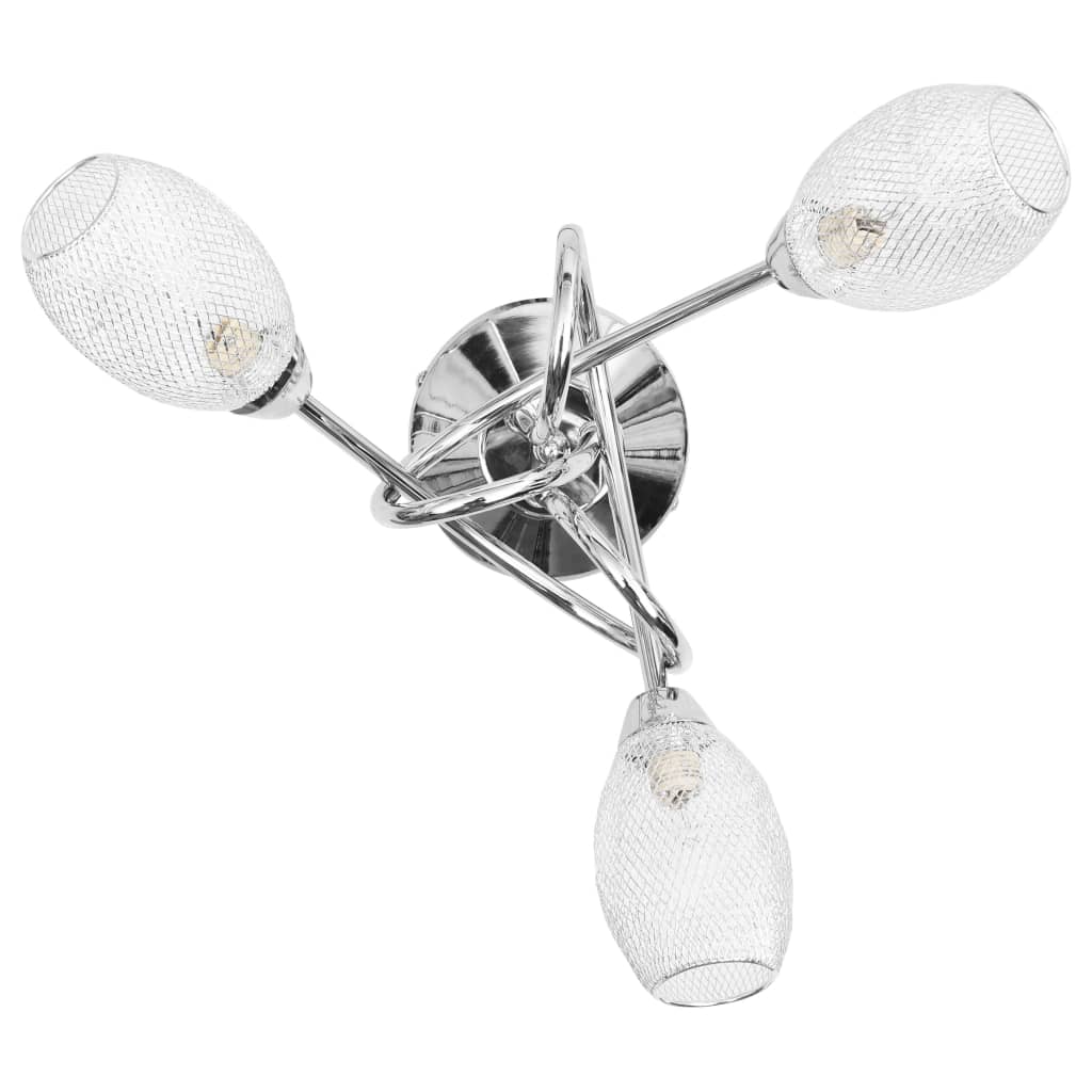 vidaXL Stropná lampa s pochrómovanými tienidlami na 3 žiarovky G9