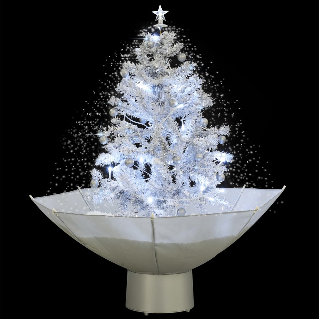 vidaXL Snežiaci vianočný stromček dáždnikovým podstavcom biely 75 cm