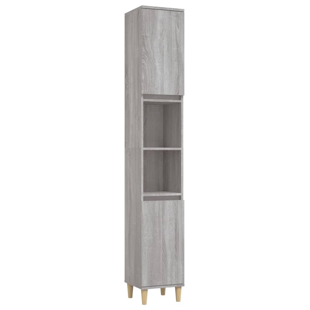 vidaXL 3-dielna sada kúpeľňových skriniek sivá sonoma spracované drevo