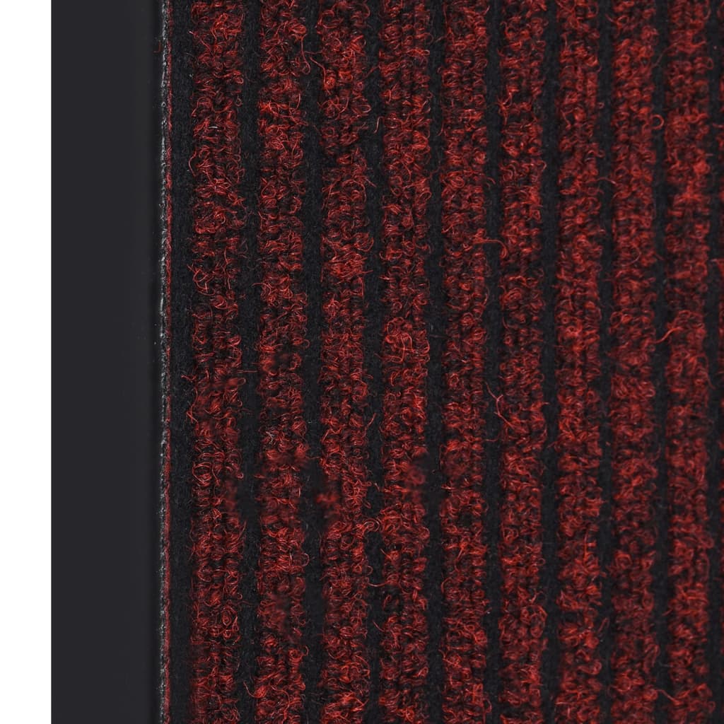 vidaXL Rohožka pruhovaná červená 60x80 cm