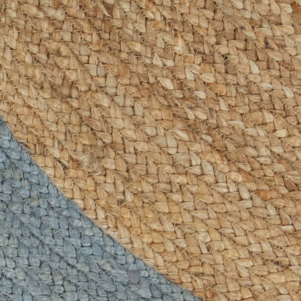 vidaXL Ručne vyrobený jutový koberec s olivovo-zelenými okrajmi 90 cm