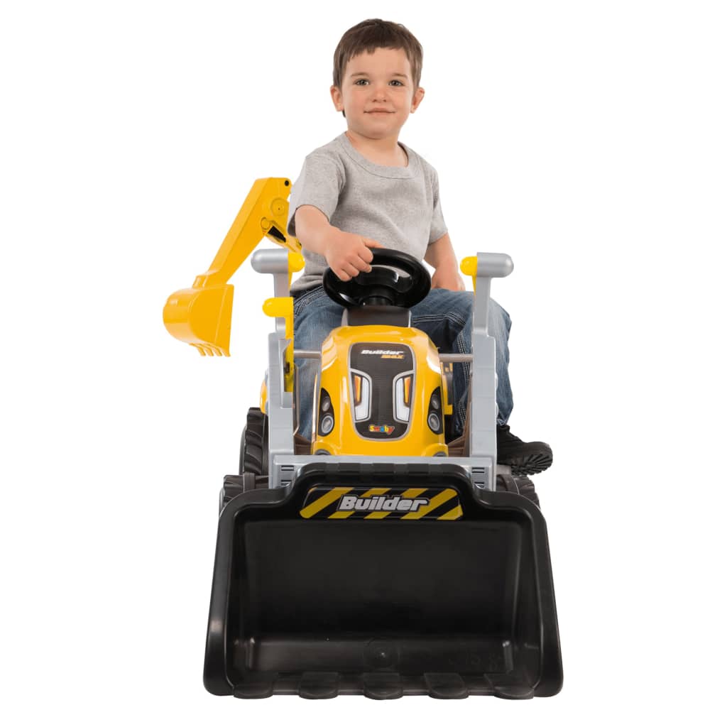 428069 Smoby Kids Tractor and Trailer "Builder Max" Yellow and Black