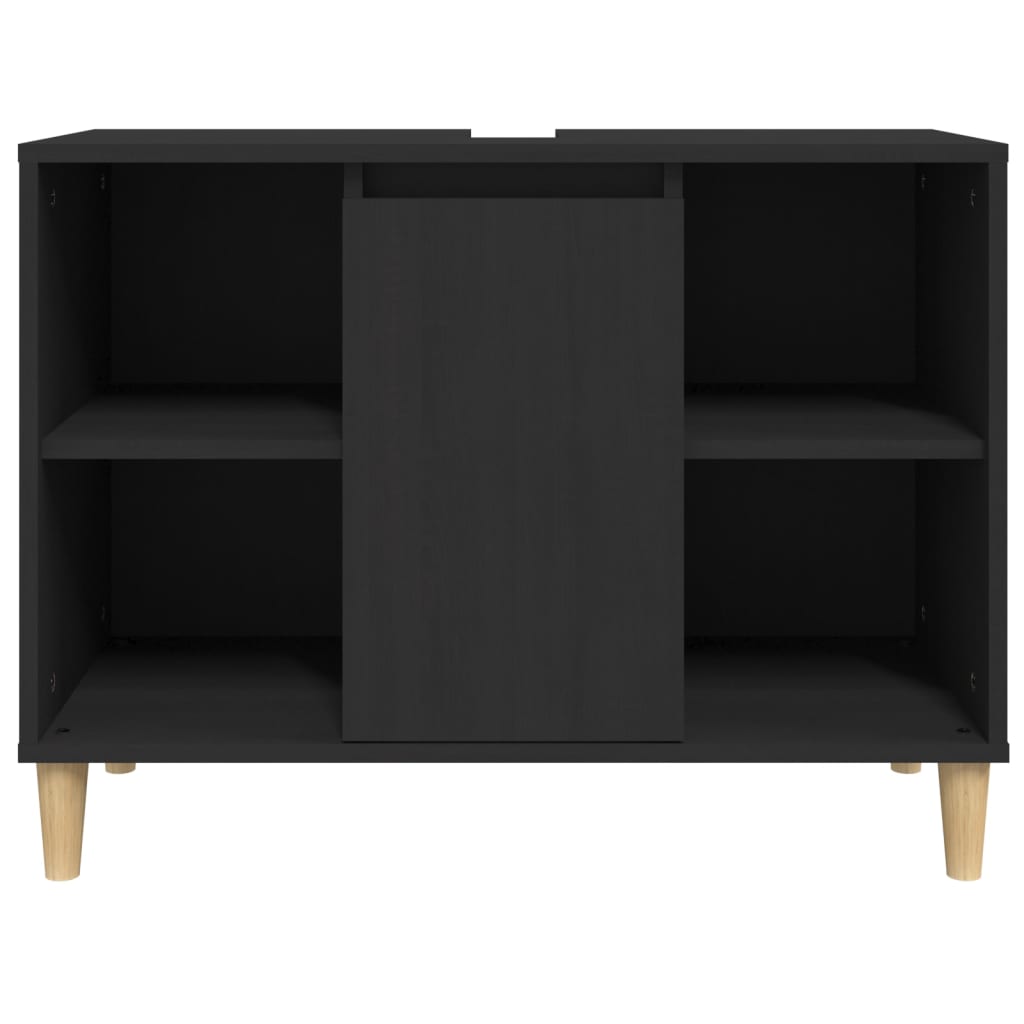 vidaXL Umývadlová skrinka čierna 80x33x60 cm kompozitné drevo