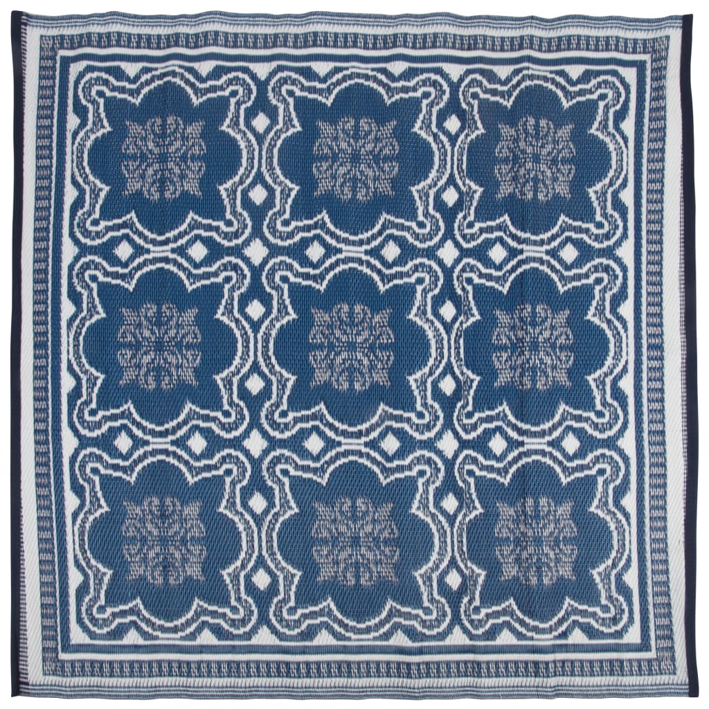 Esschert Design Vonkajší koberec modro-biely 151,5 cm OC23