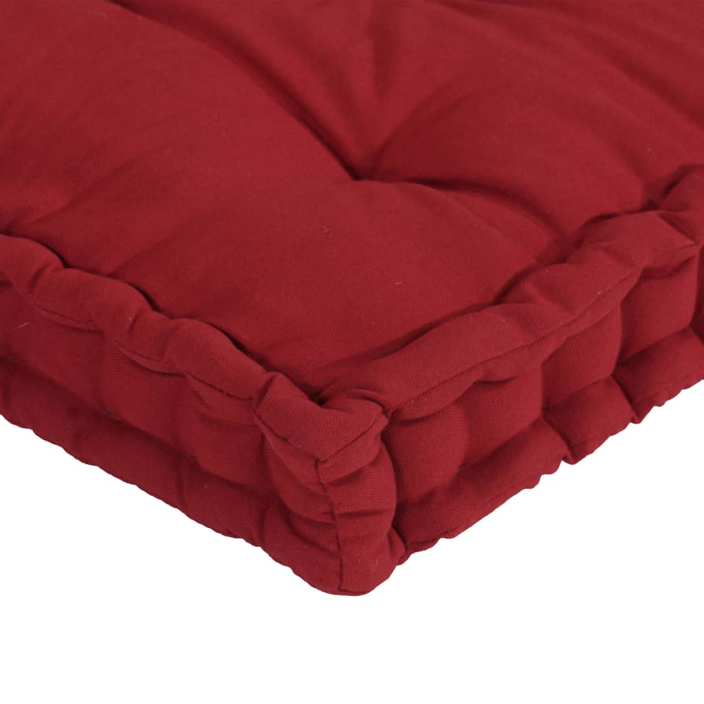 vidaXL Podlahové paletové podložky 3 ks burgundské červené bavlna