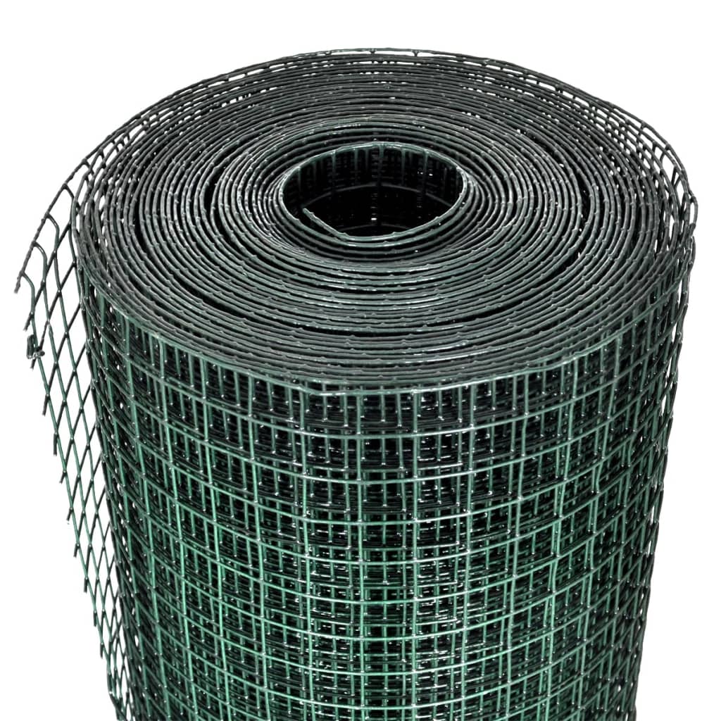 vidaXL Drôtené pletivo, pozinkované a potiahnuté PVC 10x1 m, zelené