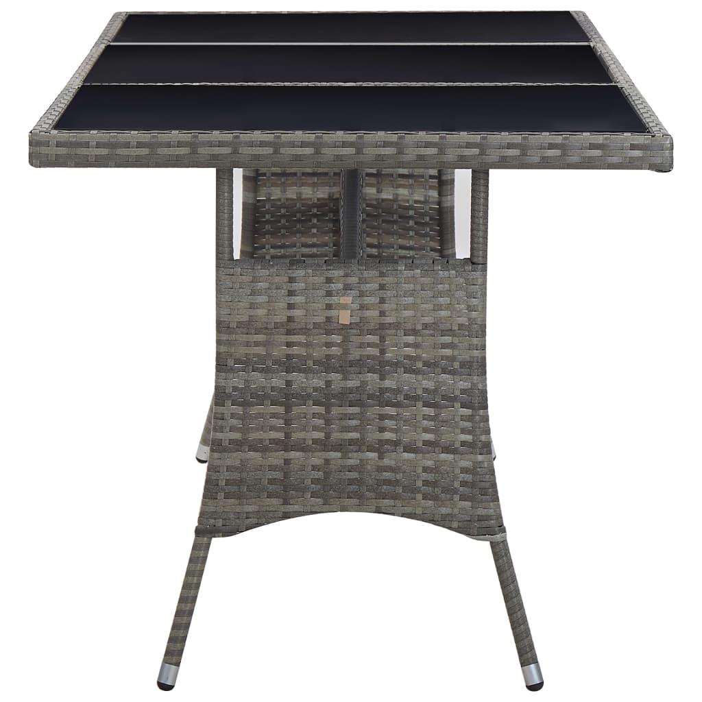 vidaXL Záhradný stôl, sivý 170x80x74 cm, polyratan