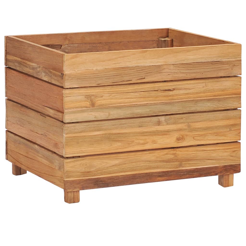 vidaXL Vyvýšený záhon 50x40x38 cm, recyklované tíkové drevo a oceľ