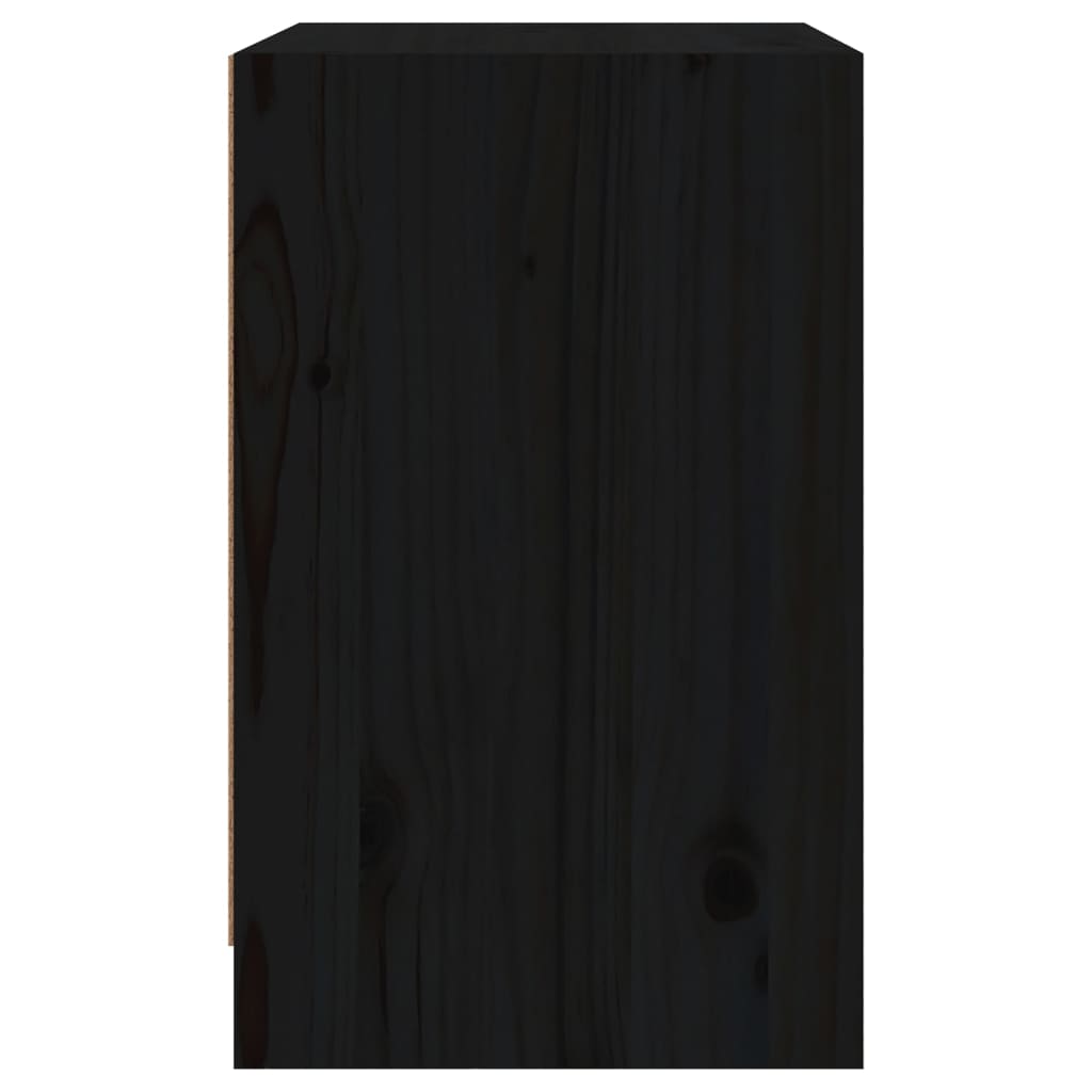 vidaXL Nočný stolík čierny 40x31x50 cm borovicový masív