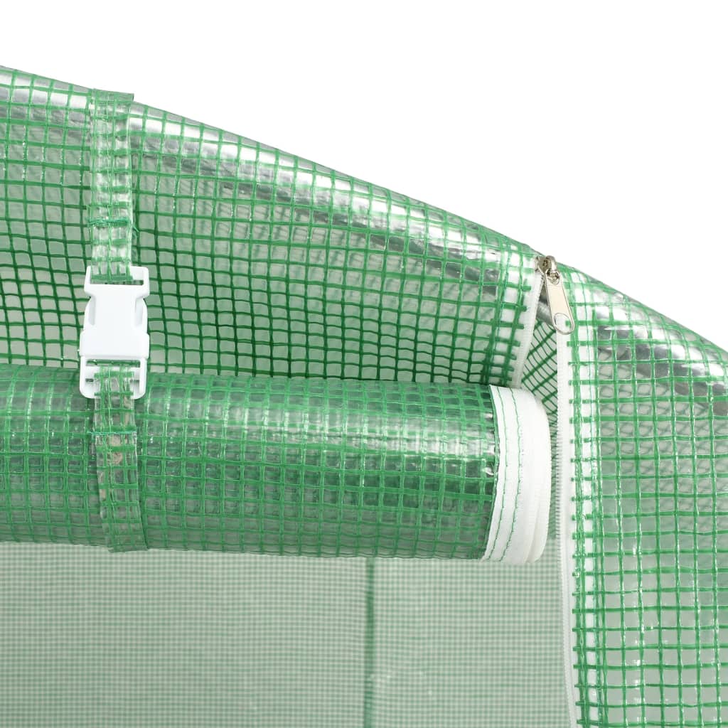 vidaXL Fóliovník s oceľovým rámom zelený 36 m² 6x6x2,85 m