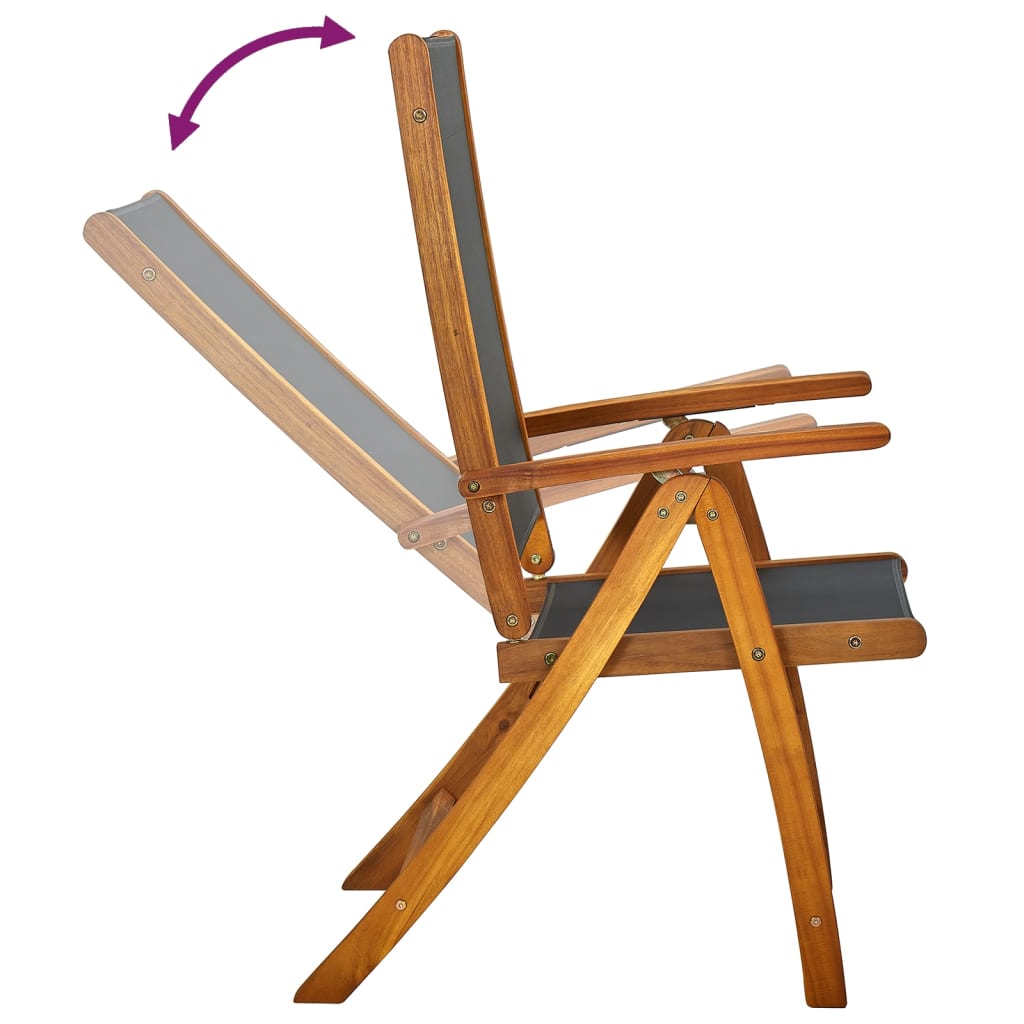 vidaXL Skladacie záhradné stoličky 4 ks akáciový masív a textilén