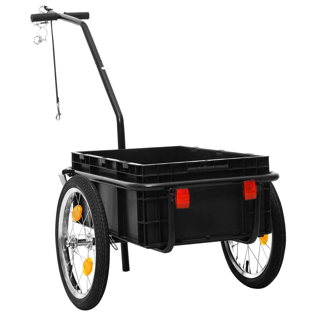 vidaXL Nákladný vozík za bicykel/ručný vozík 155x60x83cm, oceľ, čierny