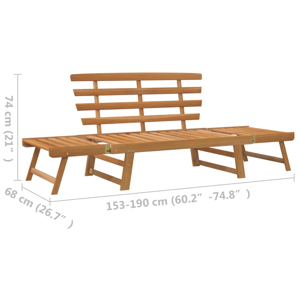 vidaXL Záhradná lavička 2 v 1 190 cm akáciový masív