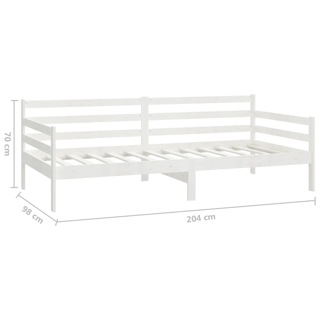 vidaXL Denná posteľ biela 90x200 cm borovicový masív