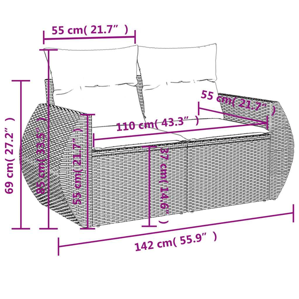 vidaXL 5-dielna záhradná súprava pohoviek s vankúšmi béžová polyratan
