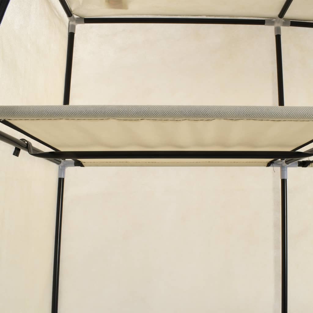 vidaXL Šatník s priehradkami a tyčami krémový látkový 150x45x175 cm