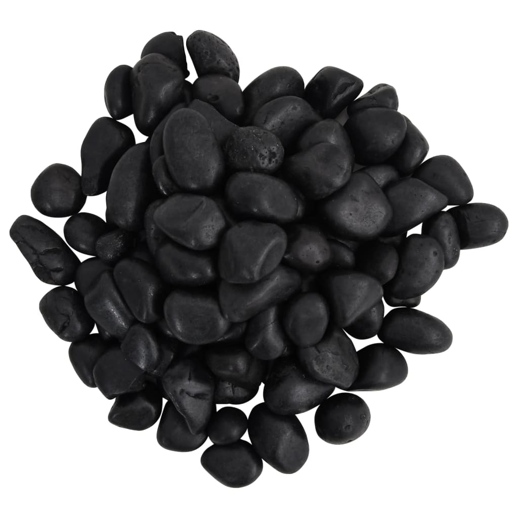 vidaXL Leštené kamienky 10 kg čierne 2-5 cm