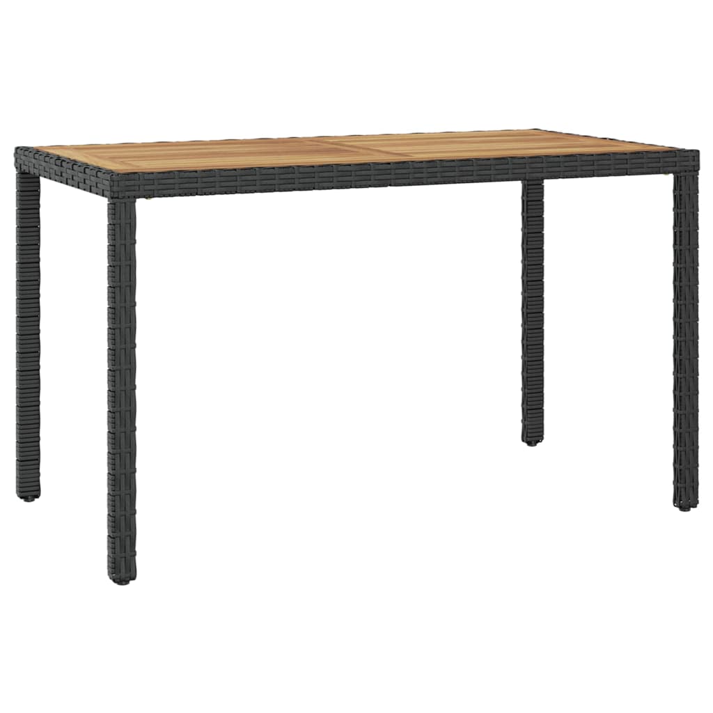 vidaXL Záhradný stôl, čierno hnedý 123x60x74 cm, akáciový masív