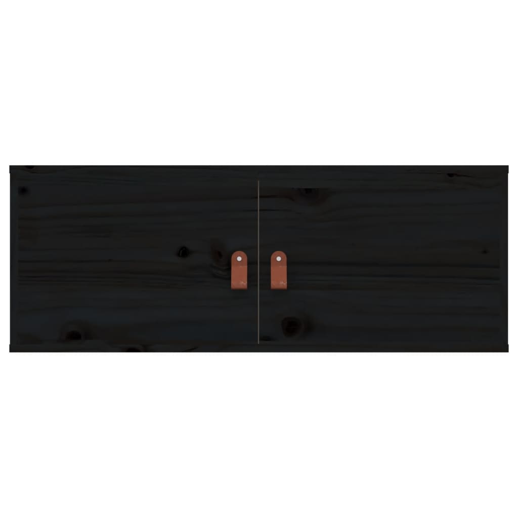 vidaXL Nástenná skrinka čierna 80x30x30 cm masívna borovica