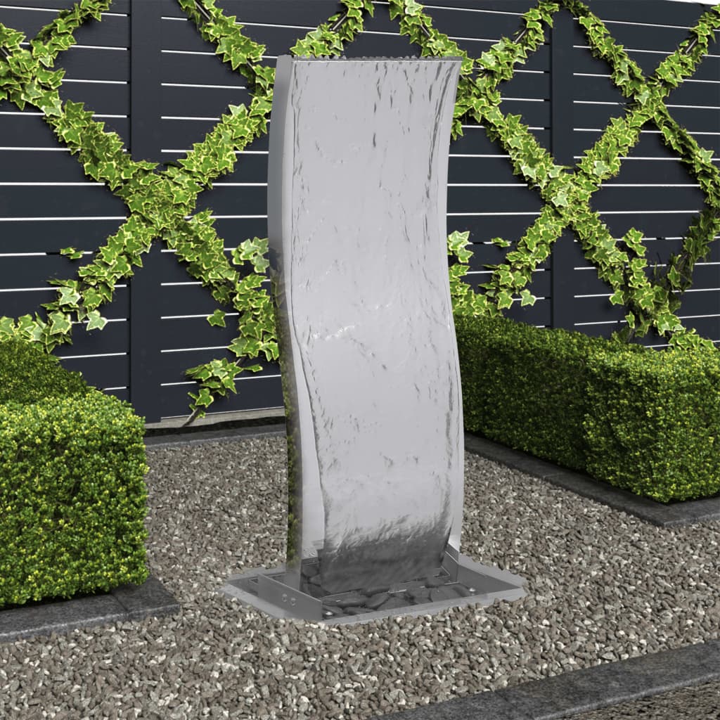vidaXL Záhradná fontána s čerpadlom, oceľ 90 cm, zaoblená